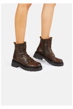 Felmini Stiefelette - Braun - Blockabsatz Damen Stiefel Und Stiefeletten 745357300