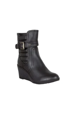 LOVENESS Stiefelette - Schwarz - Flacher Absatz Damen Stiefel Und Stiefeletten 758317463