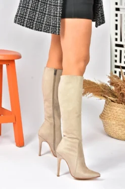 Fox Shoes Stiefel - Beige - Pfennigabsatz/Stiletto Damen Stiefel 391930238