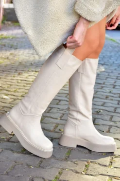 Fox Shoes Stiefel - Beige - Blockabsatz Damen Stiefel 167273314