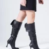 CZ London Stiefel - Schwarz - Pfennigabsatz/Stiletto Damen Stiefel 208392429