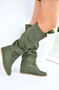 Fox Shoes Stiefel - Khaki - Flacher Absatz Damen Stiefel 170792409