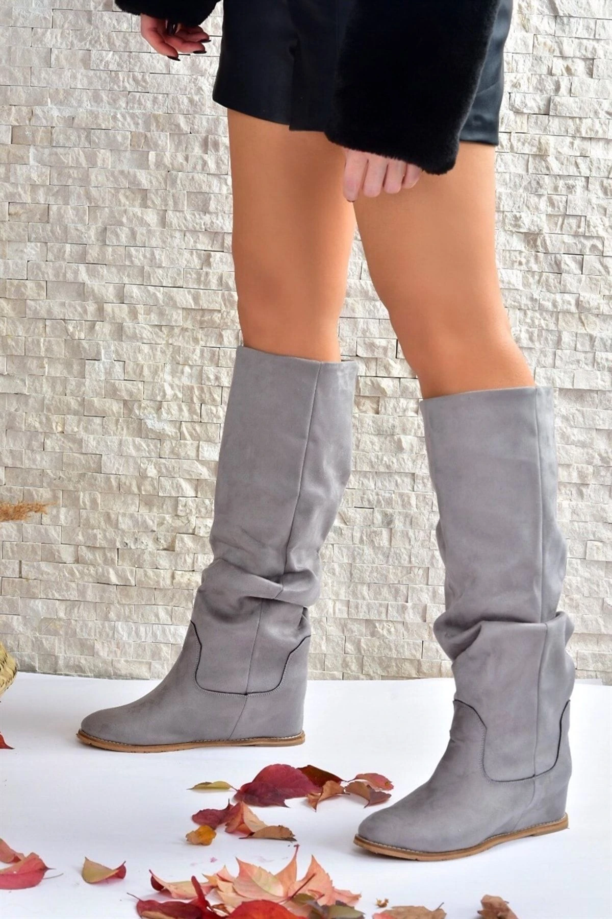 Fox Shoes Stiefel - Grau - Flacher Absatz Damen Stiefel 186865503 2 Fox Shoes Stiefel - Grau - Flacher Absatz Damen Stiefel 186865503 – Bild 2