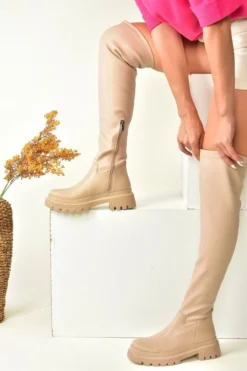 Fox Shoes Stiefel - Beige - Flacher Absatz Damen Stiefel 353635416 -NITRO Verkaufsgeschäft 3 org zoom 308